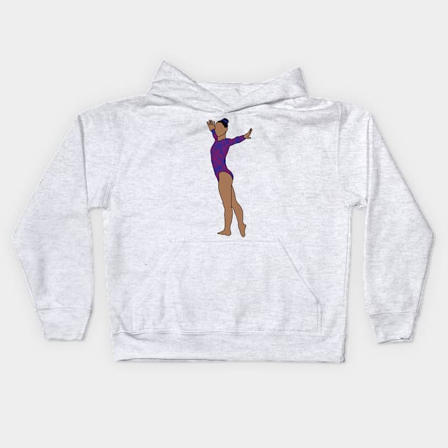 Kara Eaker Gymnastics Drawing Kids Hoodie by GrellenDraws